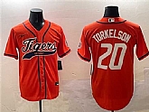 Men's Detroit Tigers #20 Spencer Torkelson Orange With Patch Cool Base Stitched Jersey,baseball caps,new era cap wholesale,wholesale hats